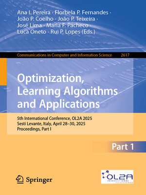 cover image of Optimization, Learning Algorithms and Applications